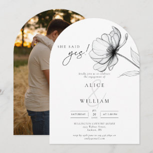 Invitation Elle A Dit Oui Floral Photo Engagement Party Arch
