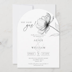 Invitation Elle A Dit Oui Minime Arc Floral Engagement Party