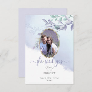 Invitation Elle a dit Oui Oval floral Sauvez la date