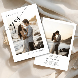 Invitation Elle A Dit Oui Plage Thématique Photo Engagement P