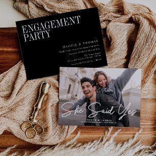 Invitation elle a dit oui texte moderne fiançailles invitatio