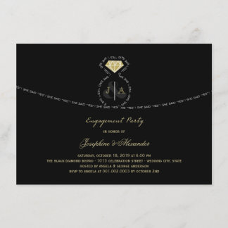 Invitation Elle A Dit Que Oui Partie D'Engagement De Monogram