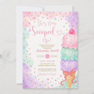 Invitation Elle a été Glace Crème Pastel Rose