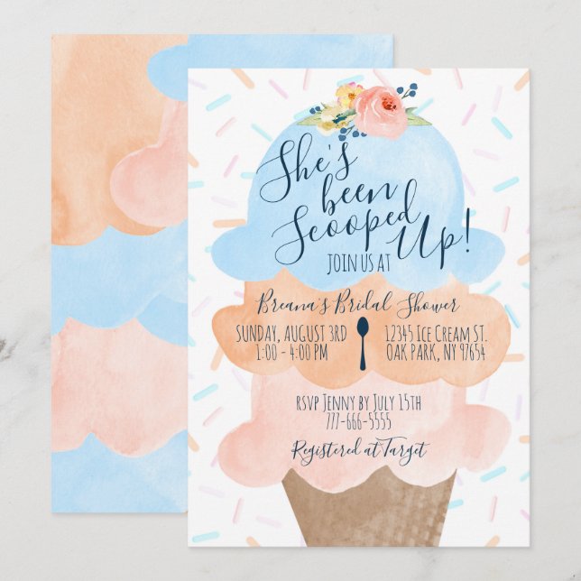 Invitation Elle a été ramassée dans la Fête des mariées de gl (Devant / Derrière)