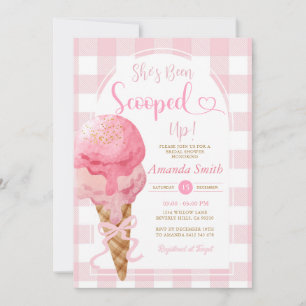 Invitation Elle a été ramassée dans la glace En vichy