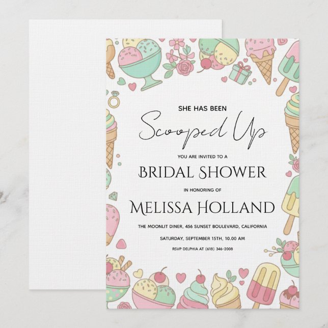 Invitation Elle a été ramassée Fête de douche de mariage à la (Devant / Derrière)