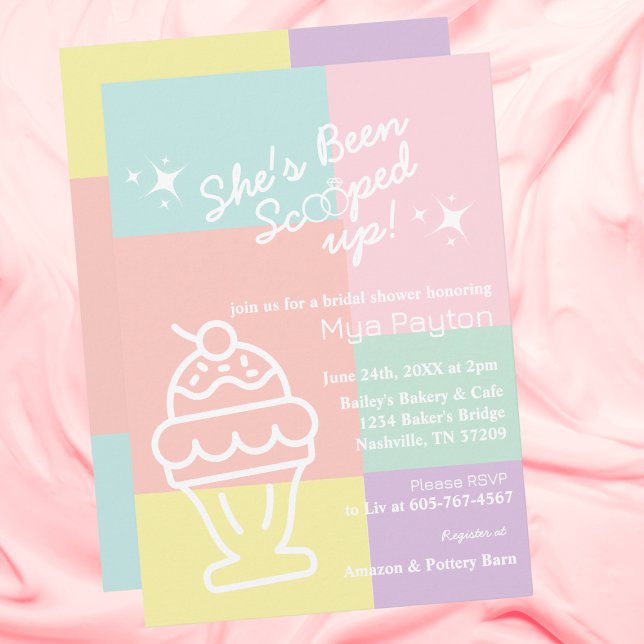Invitation Elle a été ramassée ! Semaine de Retro Mariée (She's Been Scooped Up! Bridal Shower Retro Invitation)