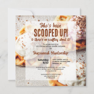 Invitation Elle a été Scooped Ice Cream Heart en forme de gau