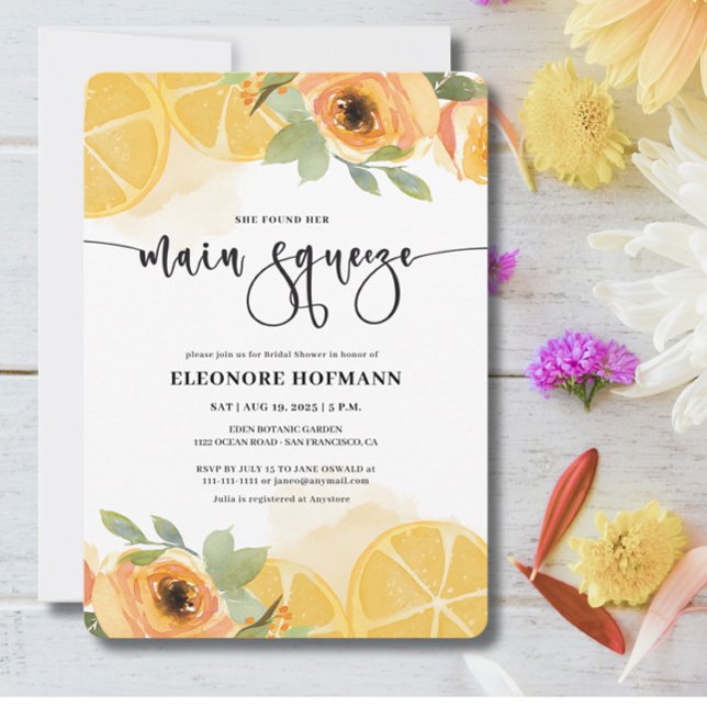 Invitation Elle a trouvé la douche de mariage Main Squeeze (Créateur téléchargé)
