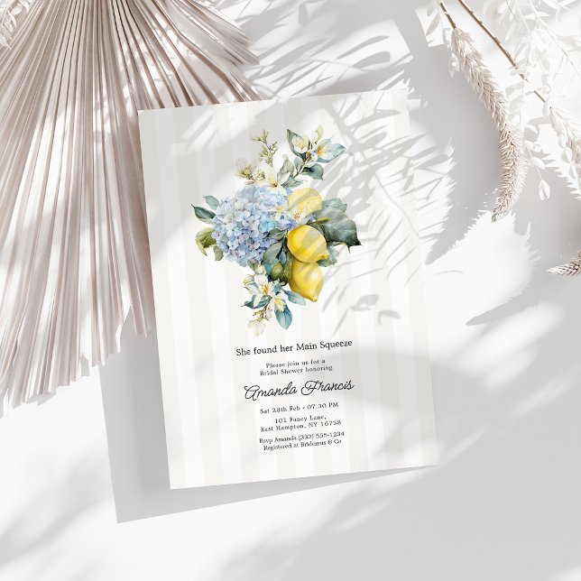Invitation Elle a Trouvé Sa Baby Shower de Mariée Hydrangea (She Found Her Main Squeeze Hydrangea Bridal Shower Invitation)