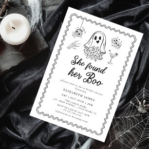 Invitation Elle a trouvé sa Boo Ghost Floral  Baby Shower de 