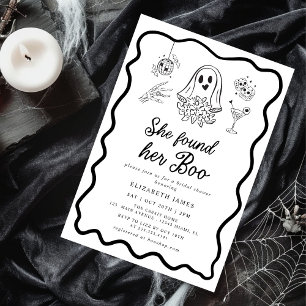 Invitation Elle a trouvé sa Boo Ghost Floral  Baby Shower de 