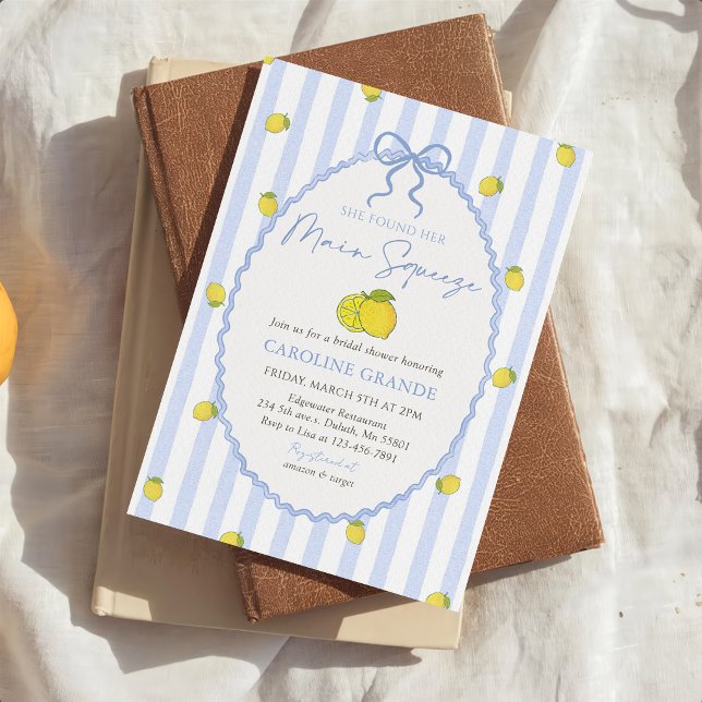 Invitation Elle a trouvé sa douche de mariage au citron Main  (Créateur téléchargé)
