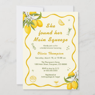 Invitation Elle a trouvé sa douche de mariée au citron Main S