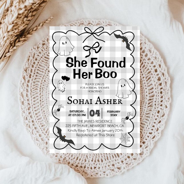 Invitation Elle a trouvé sa douche de mariée Boo (Créateur téléchargé)
