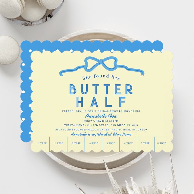 Invitation Elle a trouvé sa douche de mariée Butter Half Blue (Créateur téléchargé)