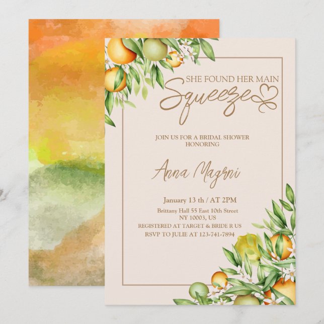 Invitation Elle a trouvé sa douche de mariée de serrage princ (Devant / Derrière)