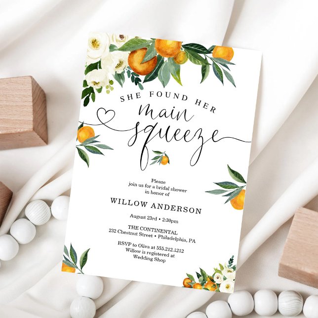Invitation Elle a trouvé sa douche de mariée Main Squeeze (Créateur téléchargé)