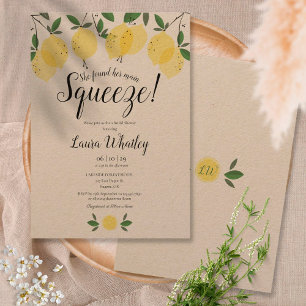 Invitation Elle a trouvé sa fête de douche nuptiale au citron