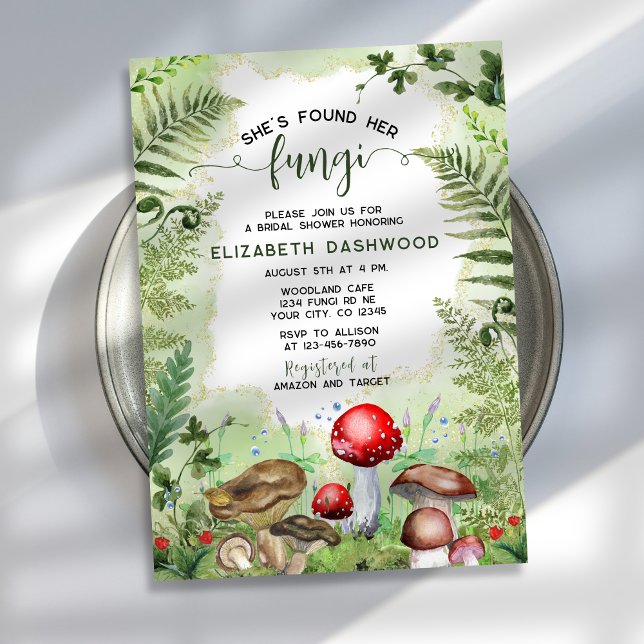 Invitation Elle A Trouvé Sa Fête des mariées De Champignons D (Créateur téléchargé)