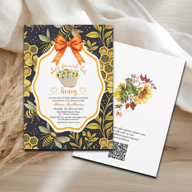 Invitation Elle a trouvé sa Fête des mariées de code QR de mi (Créateur téléchargé)