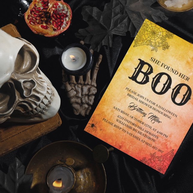 Invitation Elle A Trouvé Sa Fête des mariées D'Halloween Boo  (Créateur téléchargé)