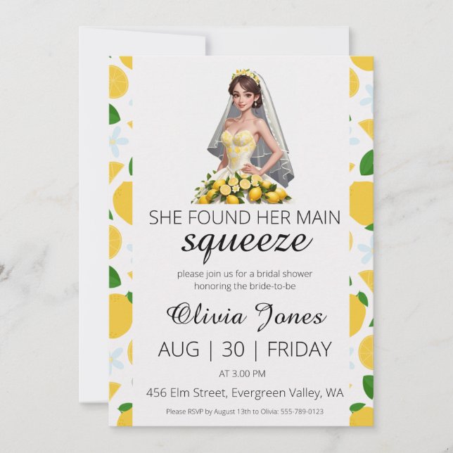 Invitation elle a trouvé sa principale douche de nuptiale (Devant)