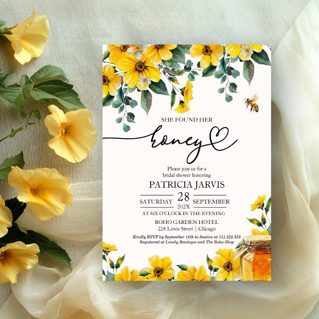 Invitation Elle a trouvé sa réception de mariage Honey (Créateur téléchargé)