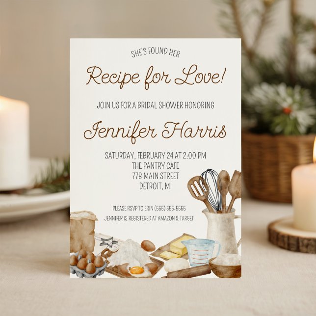Invitation Elle a trouvé sa recette d'amour ! Enterrement de  (Créateur téléchargé)
