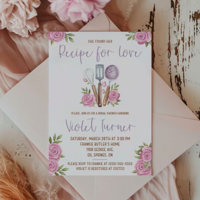 Invitation Elle a trouvé sa recette d'amour ! Fête de mariage (Créateur téléchargé)