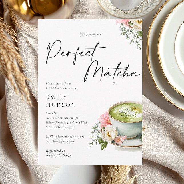 Invitation Elle a trouvé sa robe de mariée parfaite au matcha (Créateur téléchargé)