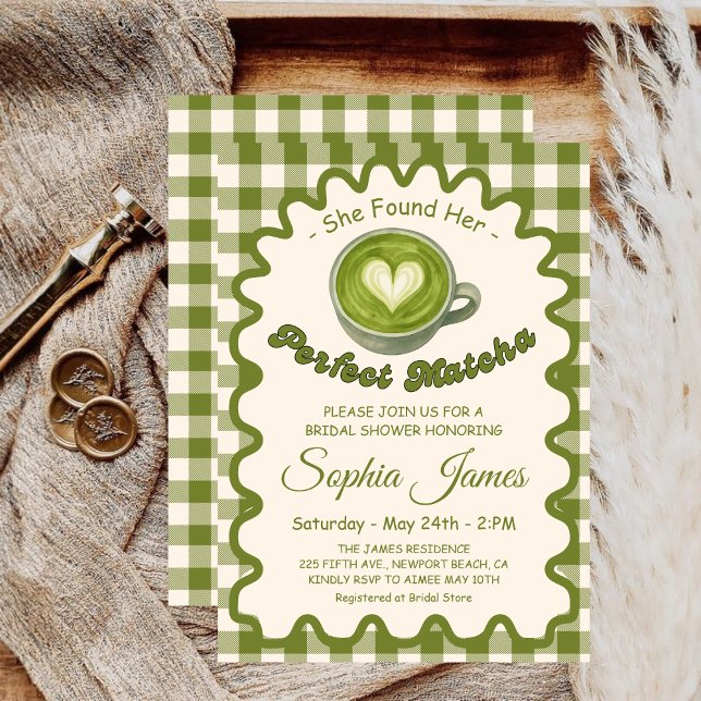 Invitation Elle a trouvé sa robe de mariée parfaite au matcha (Créateur téléchargé)