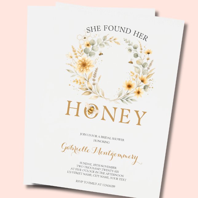 Invitation Elle a trouvé sa ruche Rustique Baby Shower (Créateur téléchargé)