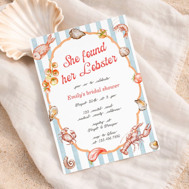 Invitation Elle a trouvé sa soirée de douche de mariage côtiè (Créateur téléchargé)