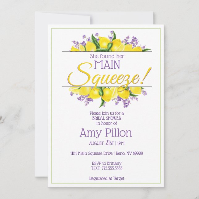 Invitation Elle A Trouvé Sa Squeeze Principale - Fête des mar (Devant)