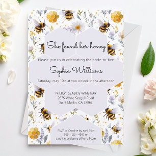 Invitation Elle a trouvé ses abeilles florales pour la fête d