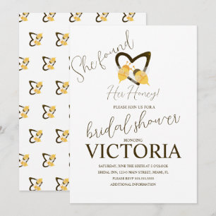 Invitation Elle a trouvé ses abeilles jaunes Honey Bridal Sho