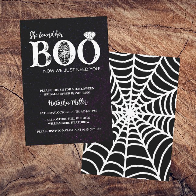 Invitation Elle A Trouvé Son Boo Black Halloween Fête des mar (Créateur téléchargé)