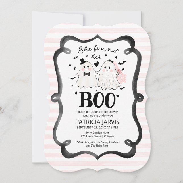 Invitation Elle a trouvé son Boo QR Code Enterrement de Vie d (Devant)