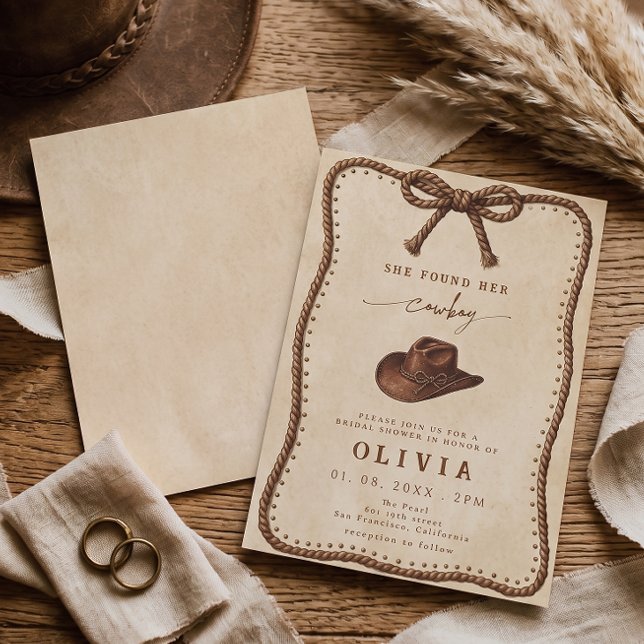 Invitation Elle a Trouvé Son Cowboy Rustique Occidental Enter (Créateur téléchargé)