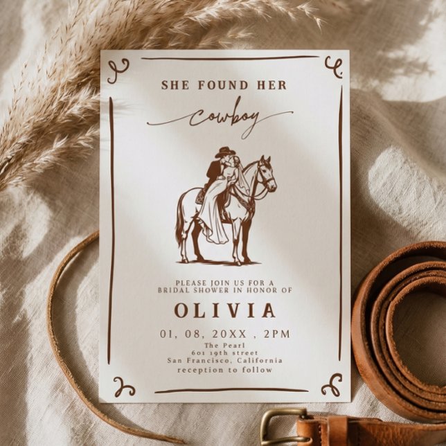 Invitation Elle a trouvé son cowboy western rayé pour la douc (Créateur téléchargé)