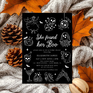Invitation Elle a Trouvé Son Fantôme Floral Baby Shower de M