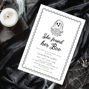 Invitation Elle a Trouvé Son Fantôme Floral  Baby Shower de M