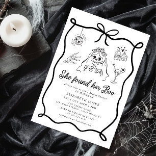 Invitation Elle a Trouvé Son Fantôme Floral Baby Shower de M
