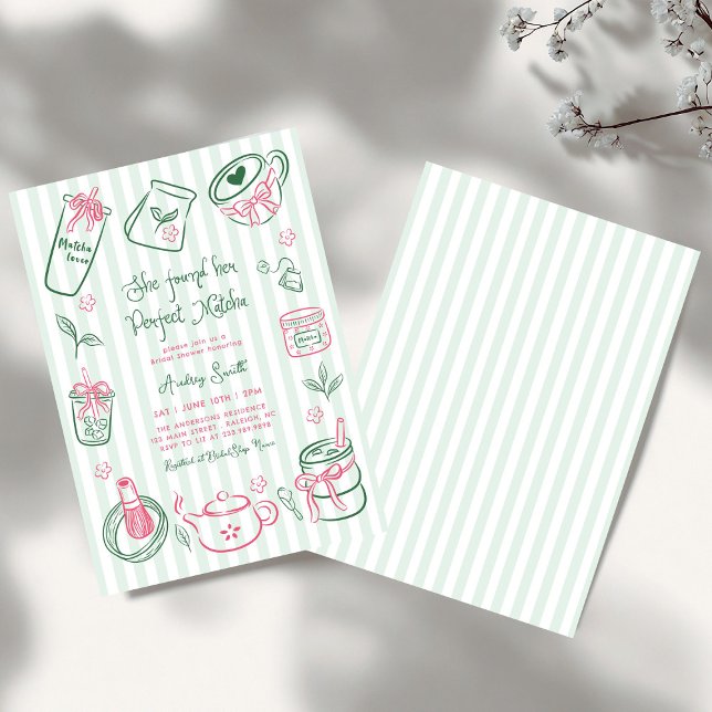 Invitation Elle a Trouvé Son Mariage Parfait Matcha Vert Ente (Créateur téléchargé)
