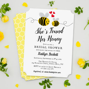 Invitation Elle a trouvé son miel Récent thème de fête de mar