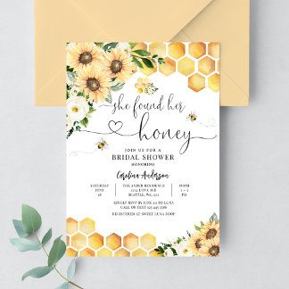 Invitation Elle a trouvé son miel Rustique Mariage de mariage