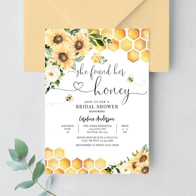 Invitation Elle a trouvé son miel Rustique Mariage de mariage (Créateur téléchargé)