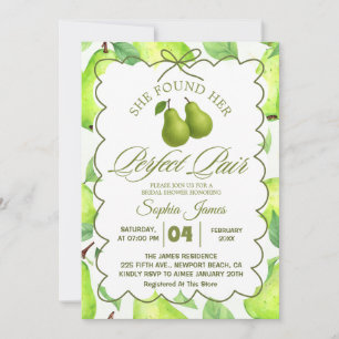 Invitation Elle a Trouvé Son Poire Parfait Élégant  Shower de