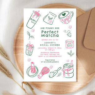 Invitation Elle a trouvé son thé matcha vert de douche nuptia